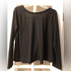 Black Half Moon yoga top with exposed back size L